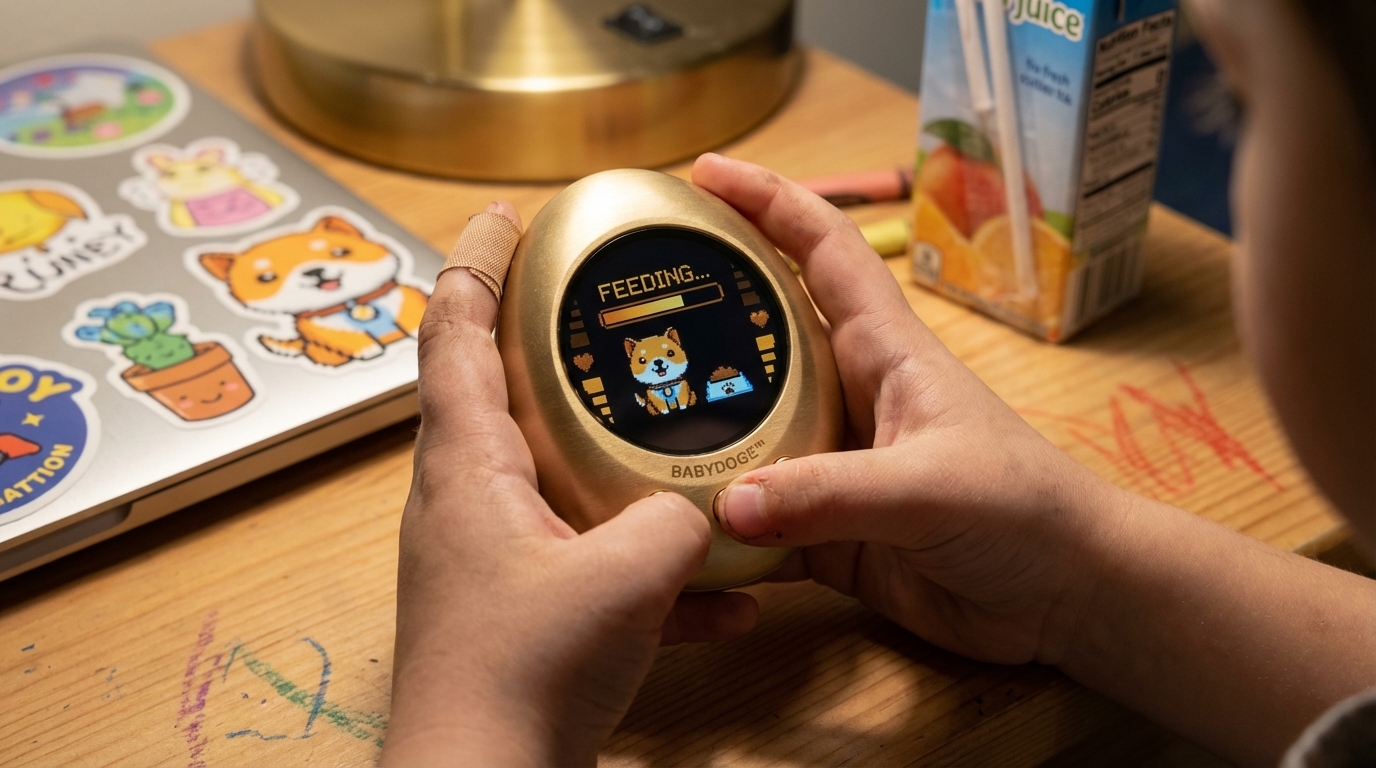 Kid feeding BabyDoge on PetVault