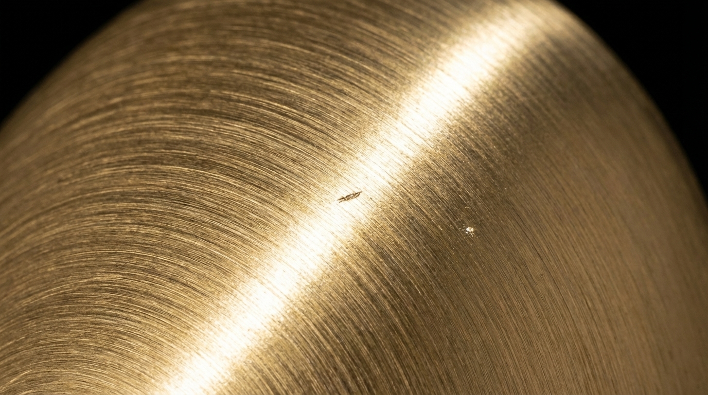 Extreme macro of brushed gold aluminum surface